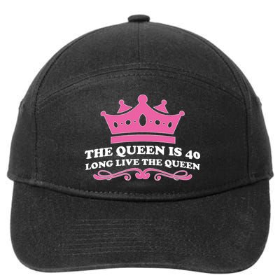 The Queen Is 40 Funny 40th Birthday 7-Panel Snapback Hat