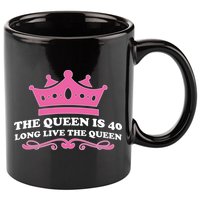 The Queen Is 40 Funny 40th Birthday 11oz C Handle Ceramic Mug