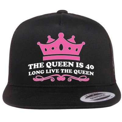 The Queen Is 40 Funny 40th Birthday Flatbill Hat