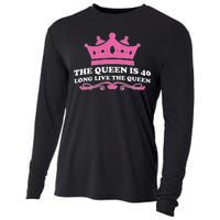 The Queen Is 40 Funny 40th Birthday Cooling Performance Long Sleeve Crew