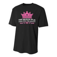 The Queen Is 40 Funny 40th Birthday Youth Performance Sprint T-Shirt