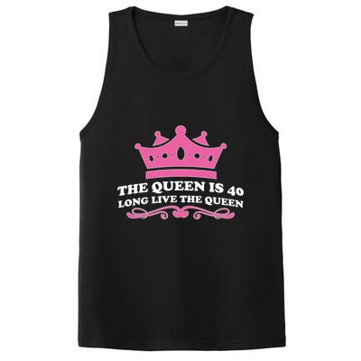 The Queen Is 40 Funny 40th Birthday PosiCharge Competitor Tank