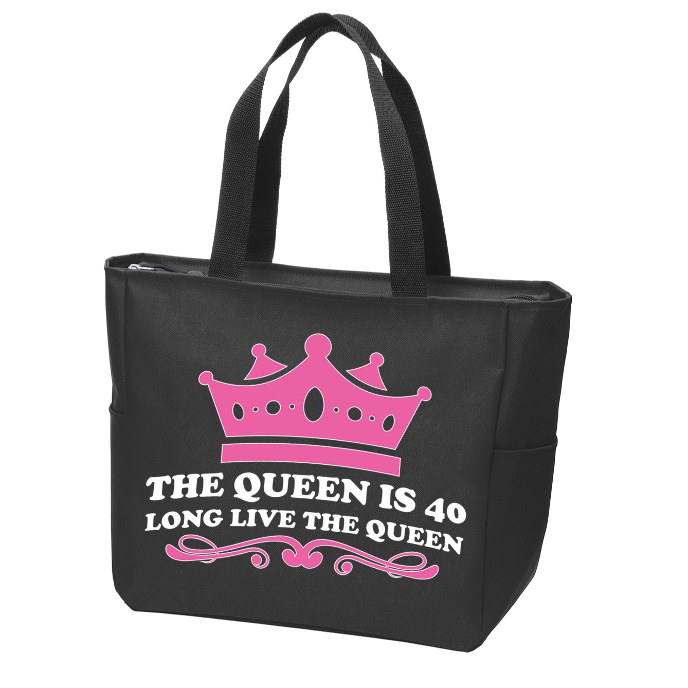 The Queen Is 40 Funny 40th Birthday Zip Tote Bag
