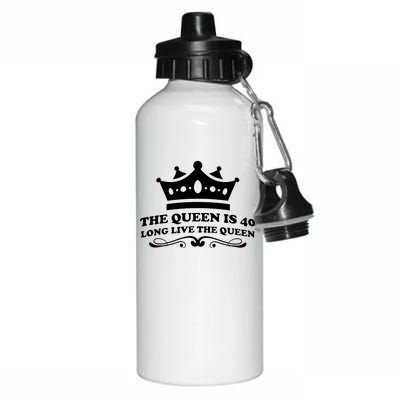 The Queen Is 40 Funny 40th Birthday Aluminum Water Bottle