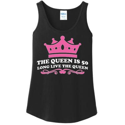 The Queen Is 50 Funny 50th Birthday Ladies Essential Tank