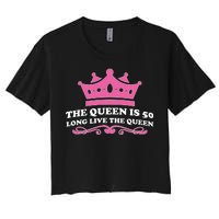 The Queen Is 50 Funny 50th Birthday Women's Crop Top Tee