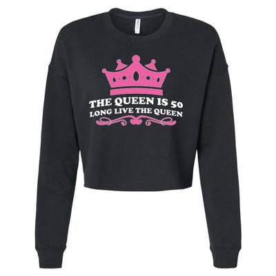 The Queen Is 50 Funny 50th Birthday Cropped Pullover Crew