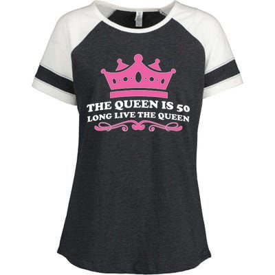 The Queen Is 50 Funny 50th Birthday Enza Ladies Jersey Colorblock Tee