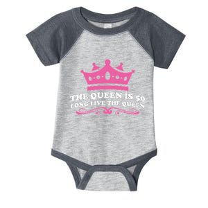 The Queen Is 50 Funny 50th Birthday Infant Baby Jersey Bodysuit