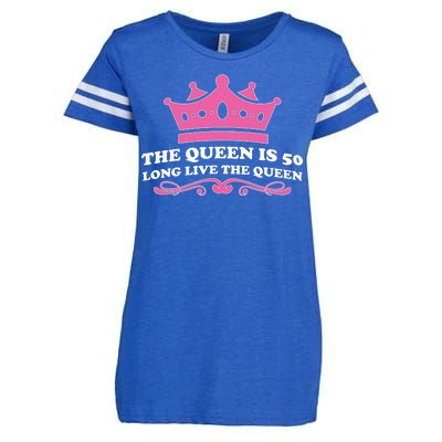 The Queen Is 50 Funny 50th Birthday Enza Ladies Jersey Football T-Shirt