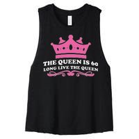 The Queen Is 60 Funny 60th Birthday Women's Racerback Cropped Tank