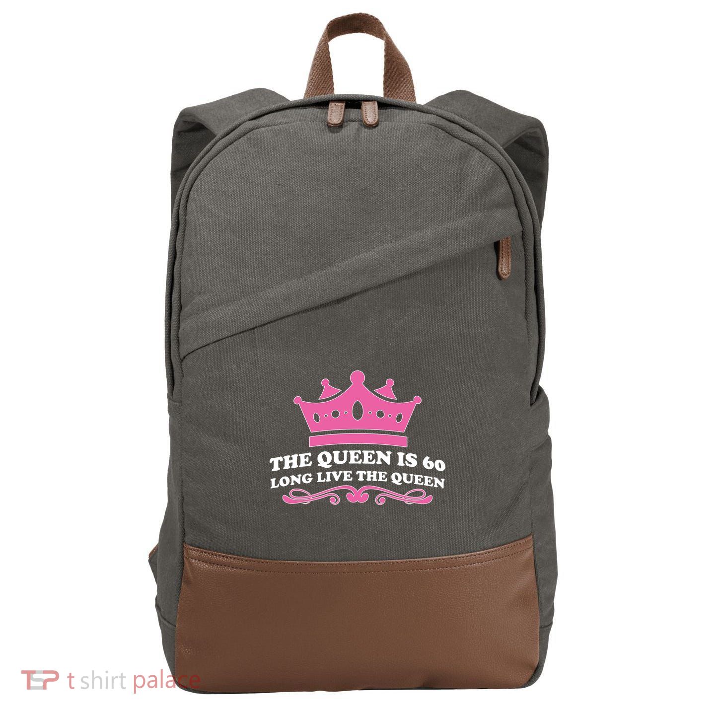 The Queen Is 60 Funny 60th Birthday Cotton Canvas Backpack