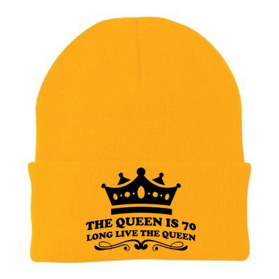 The Queen Is 70 Funny 70th Birthday Knit Cap Winter Beanie