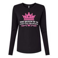 The Queen Is 70 Funny 70th Birthday Womens Cotton Relaxed Long Sleeve T-Shirt