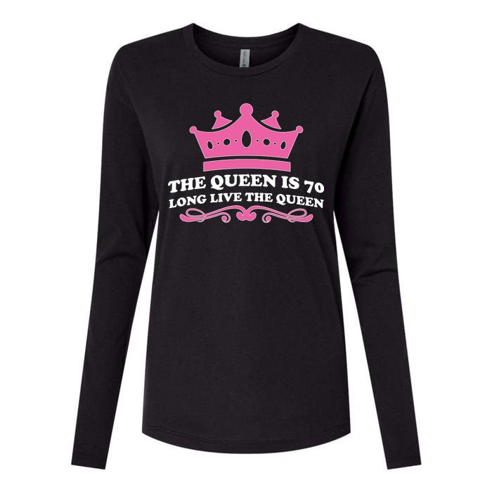 The Queen Is 70 Funny 70th Birthday Womens Cotton Relaxed Long Sleeve T-Shirt