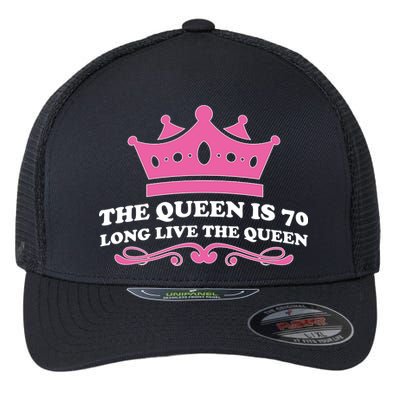 The Queen Is 70 Funny 70th Birthday Flexfit Unipanel Trucker Cap