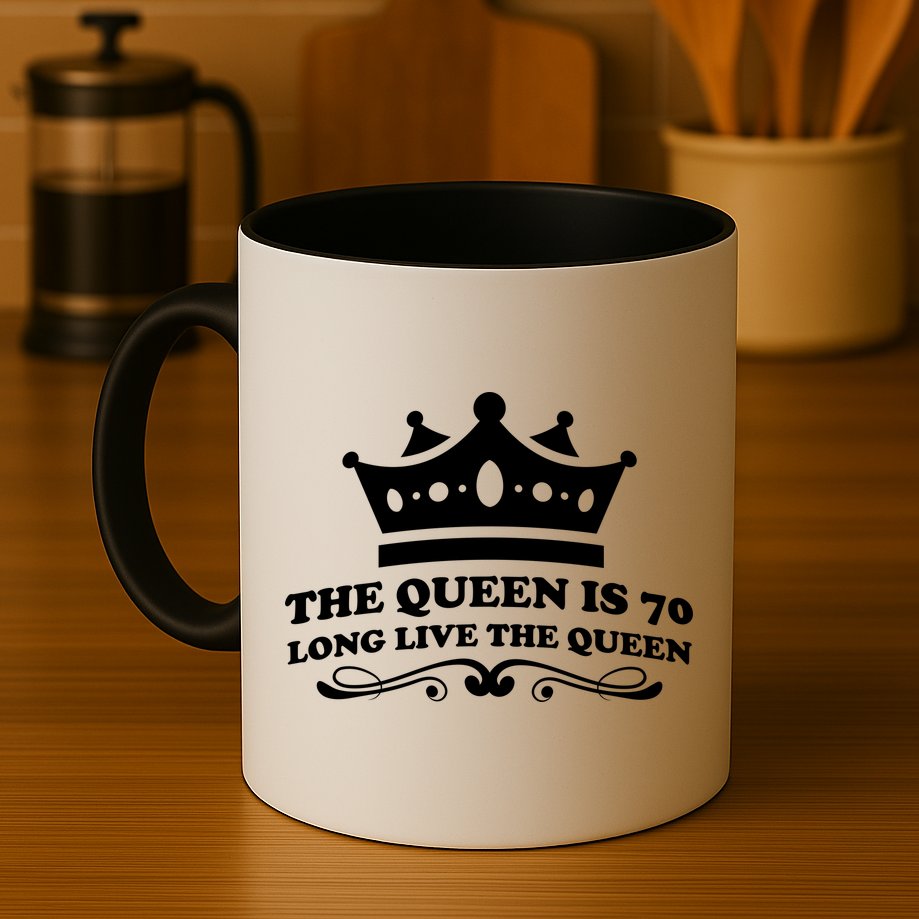 The Queen Is 70 Funny 70th Birthday Mug