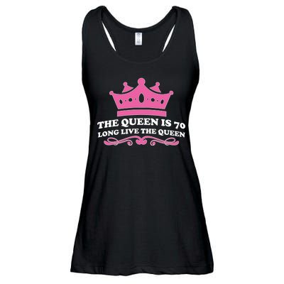 The Queen Is 70 Funny 70th Birthday Ladies Essential Flowy Tank