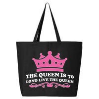 The Queen Is 70 Funny 70th Birthday 25L Jumbo Tote