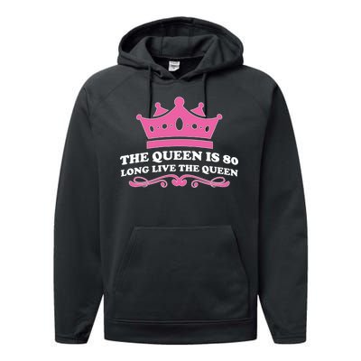 The Queen Is 80 Funny 80th Birthday Performance Fleece Hoodie