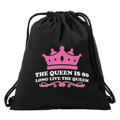 The Queen Is 80 Funny 80th Birthday Drawstring Bag