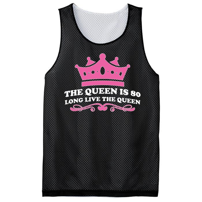 The Queen Is 80 Funny 80th Birthday Mesh Reversible Basketball Jersey Tank