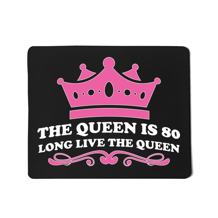 The Queen Is 80 Funny 80th Birthday Mousepad