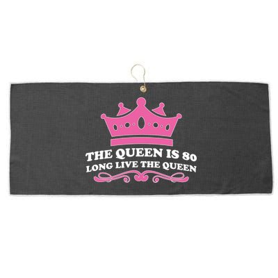 The Queen Is 80 Funny 80th Birthday Large Microfiber Waffle Golf Towel