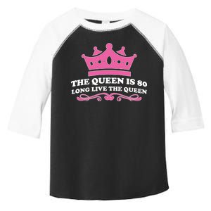 The Queen Is 80 Funny 80th Birthday Toddler Fine Jersey T-Shirt