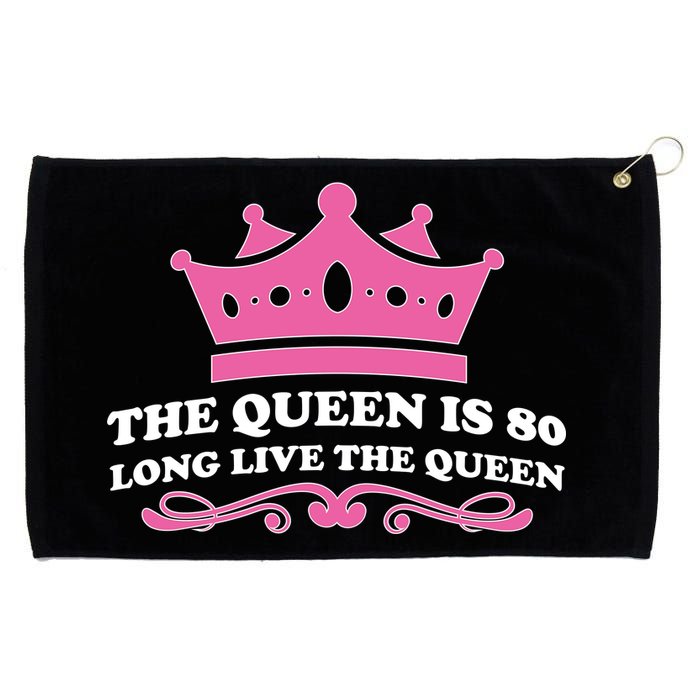 The Queen Is 80 Funny 80th Birthday Grommeted Golf Towel