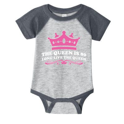 The Queen Is 80 Funny 80th Birthday Infant Baby Jersey Bodysuit