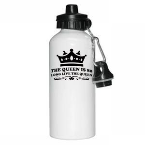 The Queen Is 80 Funny 80th Birthday Aluminum Water Bottle 