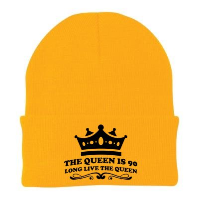 The Queen Is 90 Funny 90th Birthday Knit Cap Winter Beanie