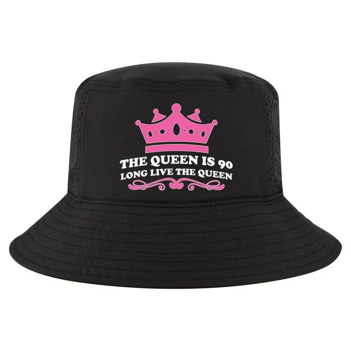 The Queen Is 90 Funny 90th Birthday Cool Comfort Performance Bucket Hat