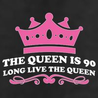 The Queen Is 90 Funny 90th Birthday 7 Panel Mesh Trucker Snapback Hat