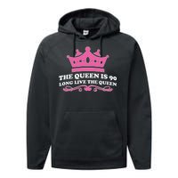 The Queen Is 90 Funny 90th Birthday Performance Fleece Hoodie