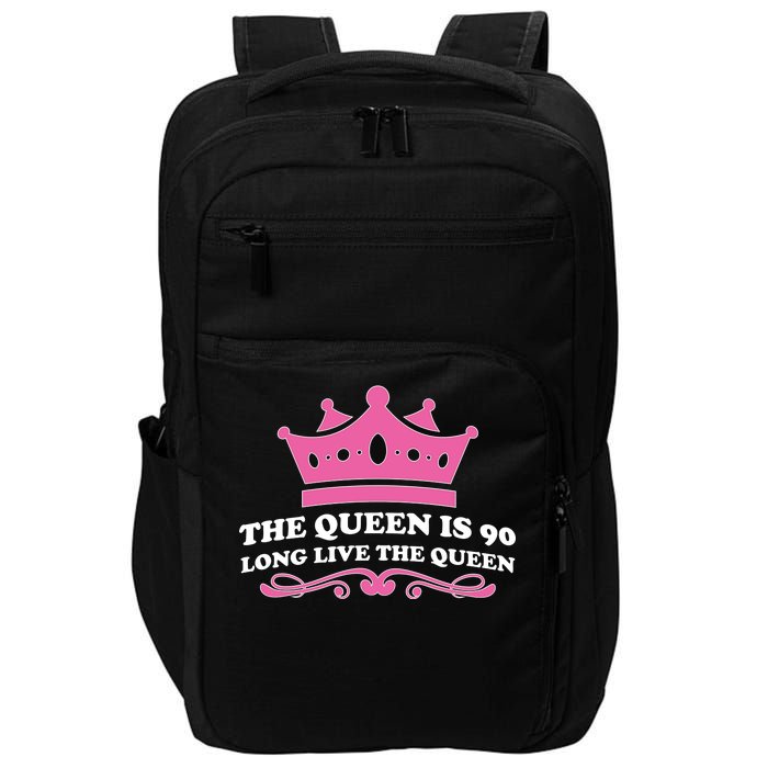 The Queen Is 90 Funny 90th Birthday Impact Tech Backpack