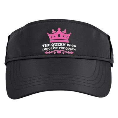 The Queen Is 90 Funny 90th Birthday Adult Drive Performance Visor