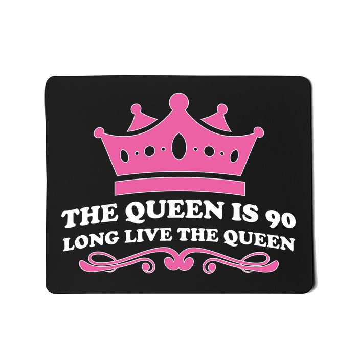 The Queen Is 90 Funny 90th Birthday Mousepad