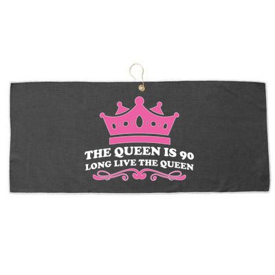 The Queen Is 90 Funny 90th Birthday Large Microfiber Waffle Golf Towel