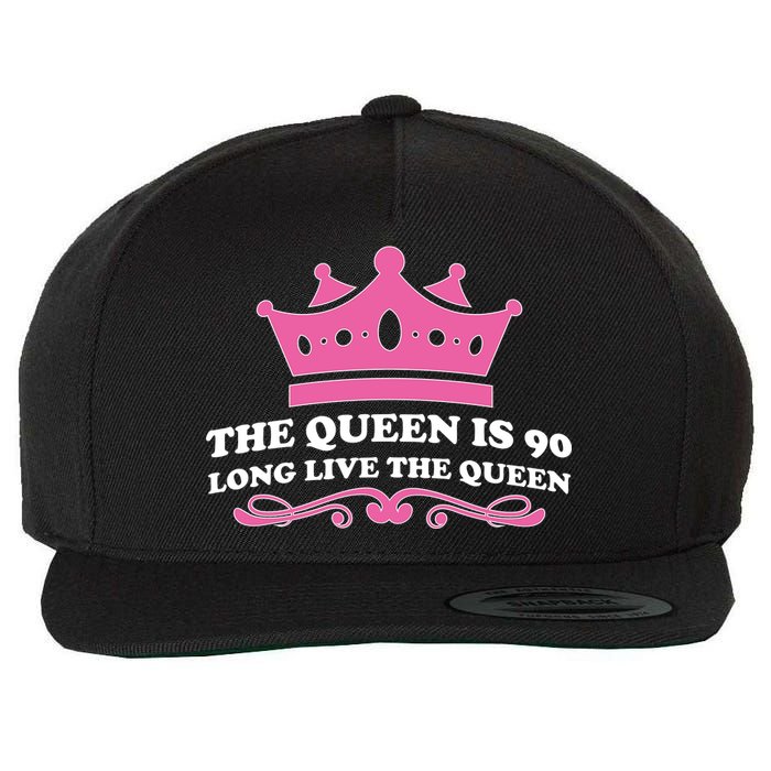 The Queen Is 90 Funny 90th Birthday Wool Snapback Cap