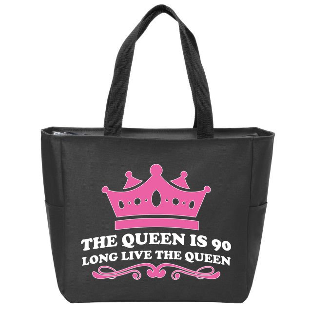 The Queen Is 90 Funny 90th Birthday Zip Tote Bag