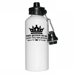 The Queen Is 90 Funny 90th Birthday Aluminum Water Bottle