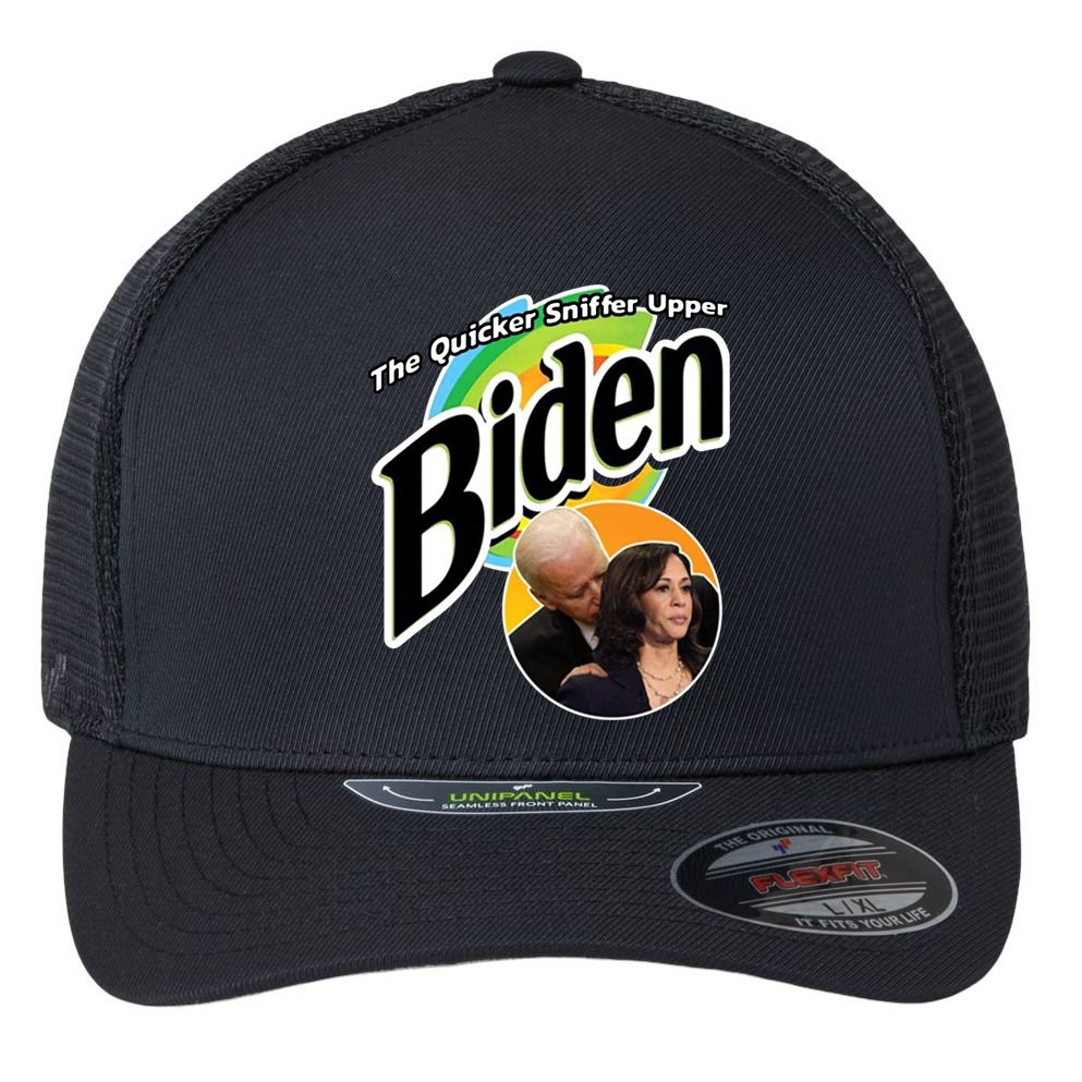 The Quicker Sniffer Upper Biden Flexfit Unipanel Trucker Cap
