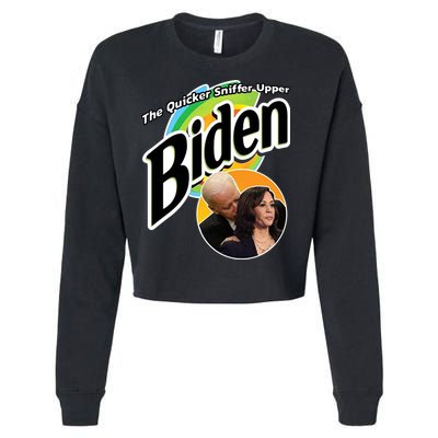 The Quicker Sniffer Upper Biden Cropped Pullover Crew