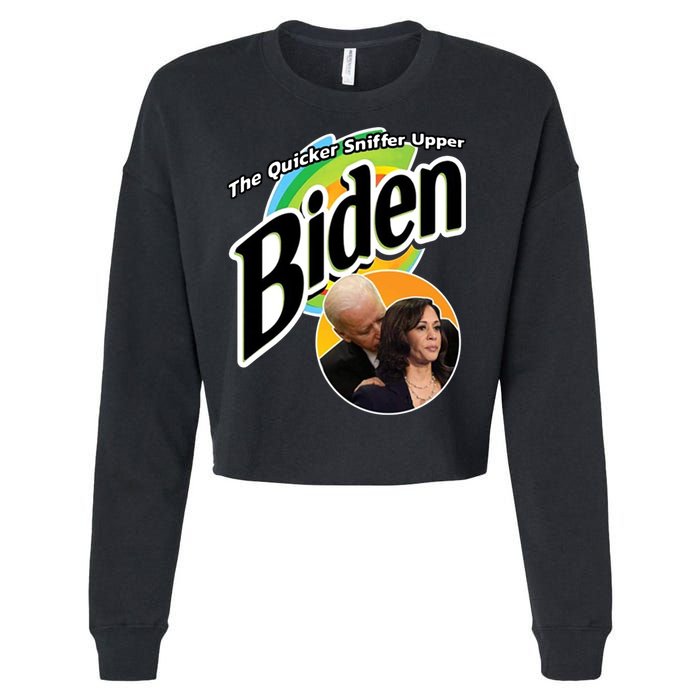 The Quicker Sniffer Upper Biden Cropped Pullover Crew