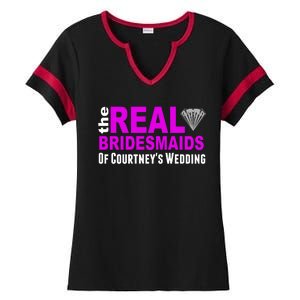 The Real Bridesmaids Of Personalize Wedding Custom  Ladies Halftime Notch Neck Tee