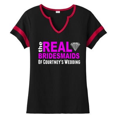 The Real Bridesmaids Of Personalize Wedding Custom  Ladies Halftime Notch Neck Tee