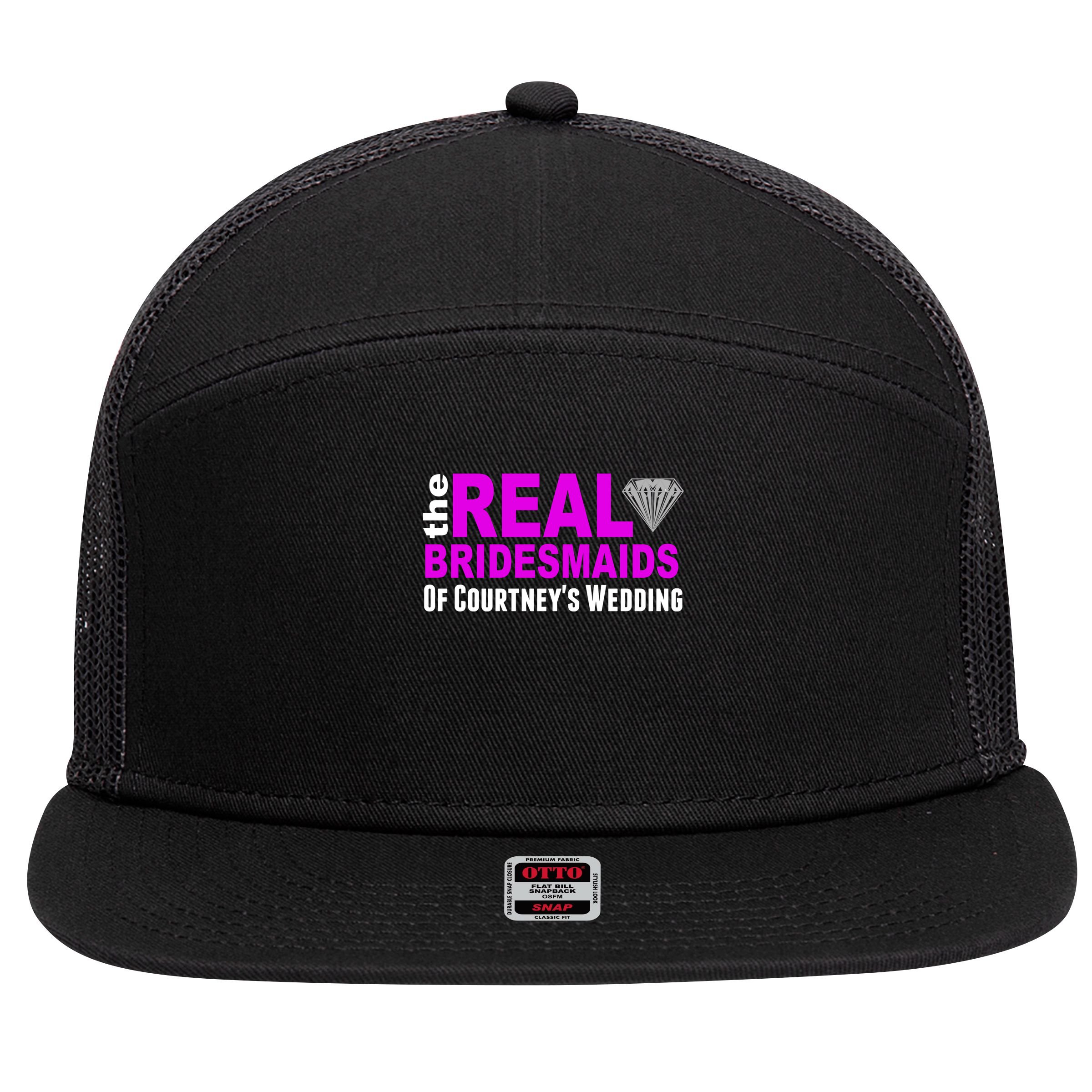 The Real Bridesmaids Of Personalize Wedding Custom  7 Panel Mesh Trucker Snapback Hat
