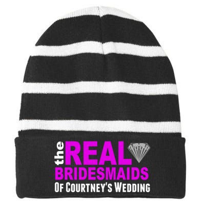 The Real Bridesmaids Of Personalize Wedding Custom  Striped Beanie with Solid Band